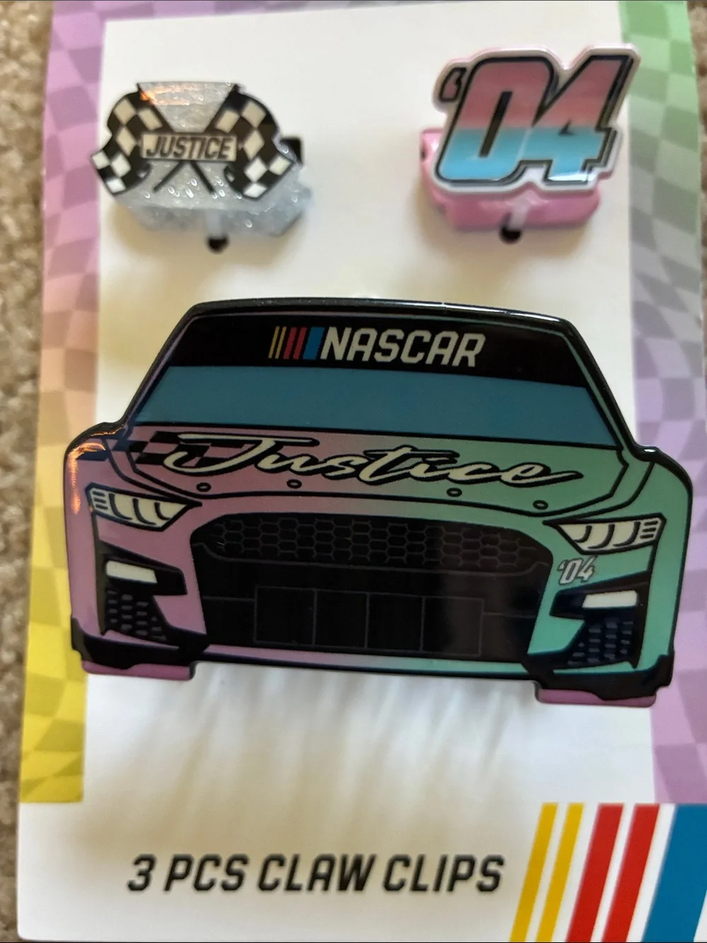 Nascar x Justice Three Piece Claw Clips - Two Sets